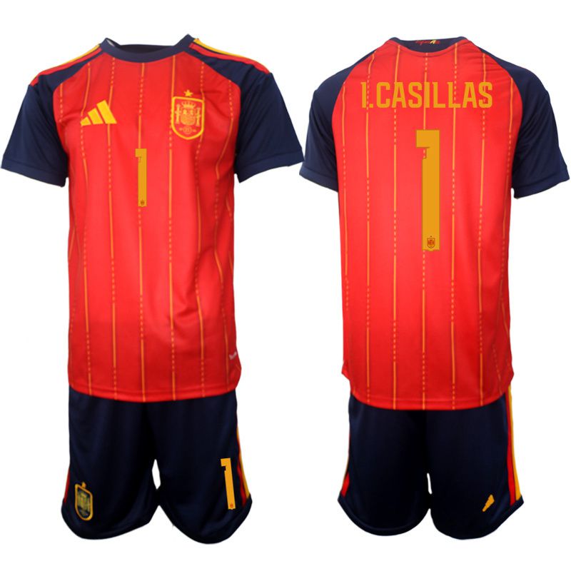 Men 2026 World Cup National Team Spain home red #1 Soccer Jersey 01